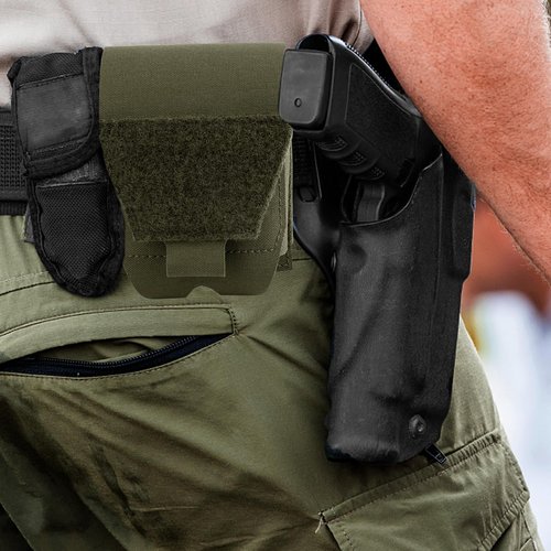 Handcuff Pouch, Molle Handcuffs Holder Hoslter Nylon Cuff Pouches Case for Duty Belt Tactical Vest Police Law Enforcement Security Officer Accessories fits Most Hand Cuffs - Ranger Green