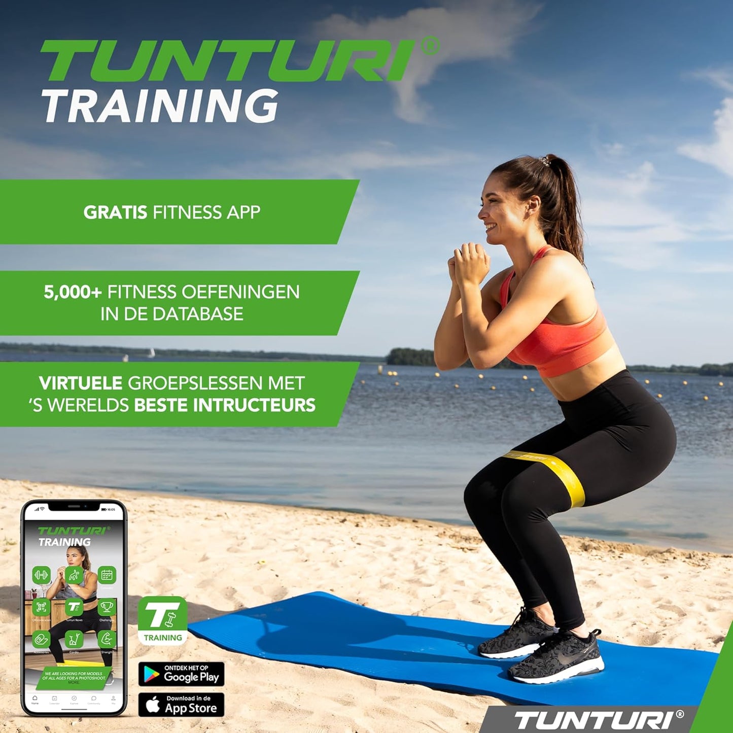 TUNTURI Power Band, Medium, Green