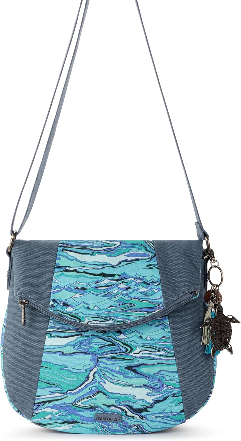 Sakroots Foldover Crossbody Purse - Women's Handbag For Everyday & Travel - Cross Body With Adjustable Shoulder Strap