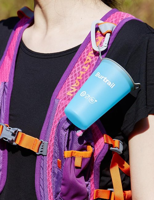 Burtrail Collapsible Cup Foldable Running Water Cup,200 ml/6.8 fl oz-2Packs Color Mixing Protable Collapsible Cups for Traveling Backpacking Running-BPA Free,SeaBlue & SkyBlue