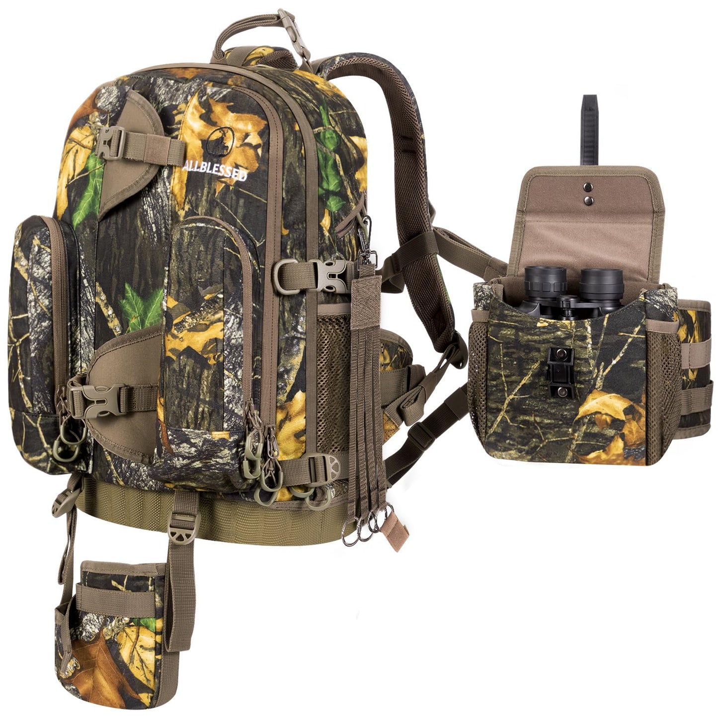 ALLBLESSED Waterproof Hunting Backpack for Bow Rifle with Binocular Harness Chest Pack for Gun and Bow Holder duck Waterfowl hunting accessories