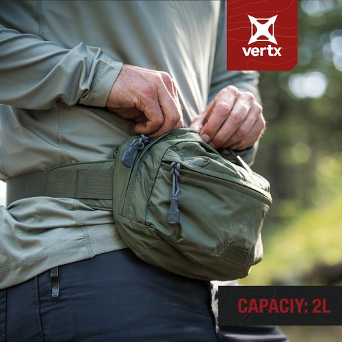 Vertx Long Walks MP 2L Tactical Waist Fanny Pack Concealed Carry Gear Bag for Travel, CCW, EDC, Work, Hiking, Outdoor, It's Almost Black