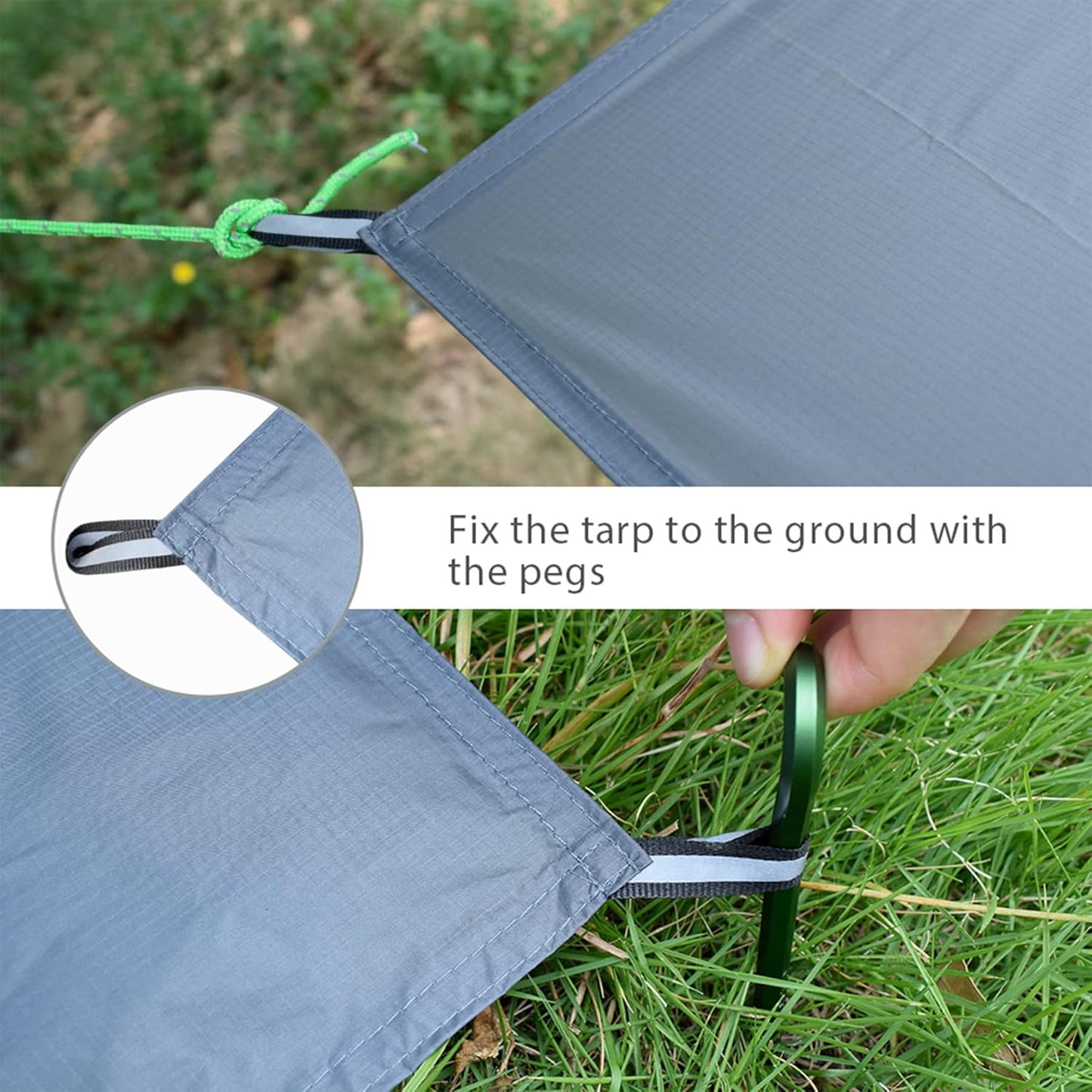 GEERTOP Portable Waterproof Tent Footprints Lightweight Camping Tent Ground Sheet Mat Sunshade Shelter for Outdoor Backpacking Hiking Picnic Travel