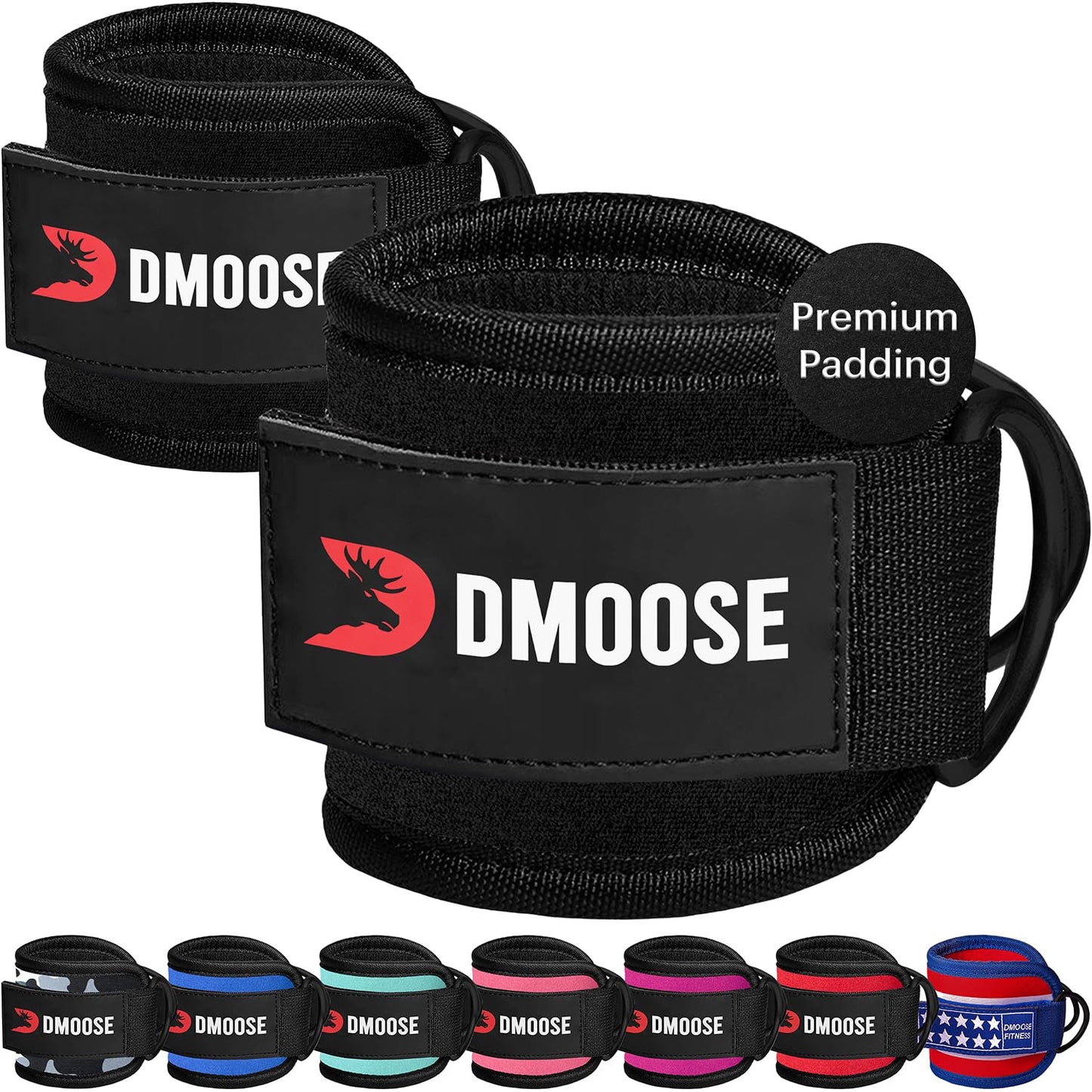 DMoose Glute Tone Bundle - Ankle Strap and Fabric Resistance Bands for Full Body Fitness