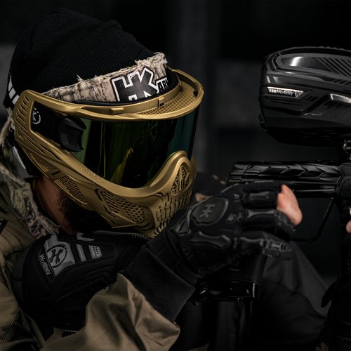 HK Army HSTL Skull Paintball Goggle/Airsoft Mask (Metallic Gold, Gold)