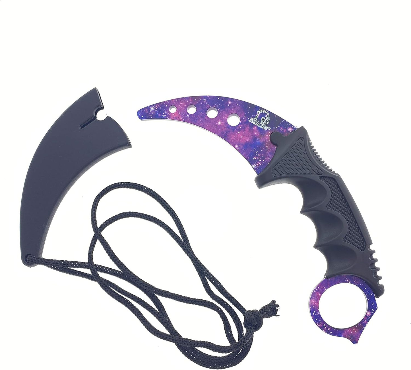 Falcon 7.5" Tactical Fixed Blade Training, No Edge. For Training Purpose Only (Black)