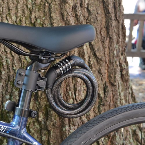 Lumintrail 4 Feet Bike Locks 2 Pack Heavy Duty Anti Theft with Combinations - Bike Cable Lock with Mounting Bracket (2 Pack, Black)