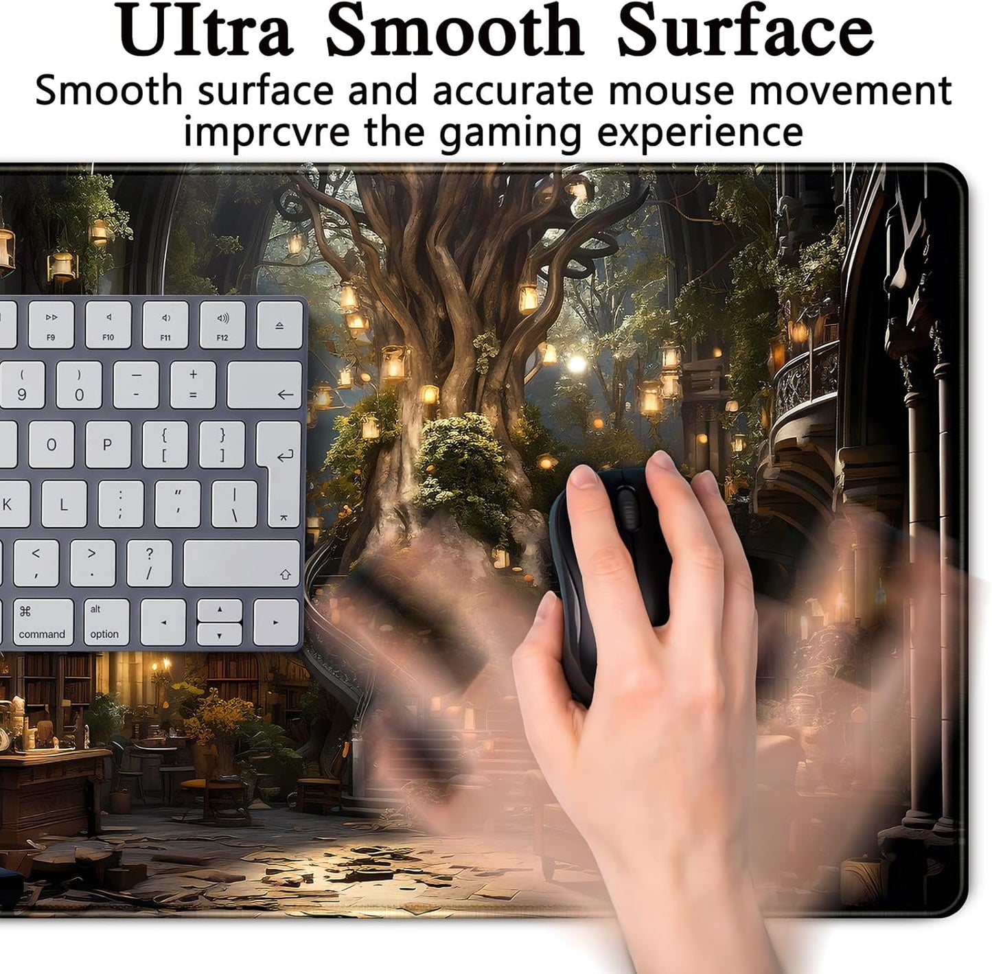 Japanese Desk Mat Riverside Full Moon Desk Pad Black Red Large Mouse Pad Gaming Mousepad Extended XXL Keyboard Pad 31.5 x 15.7 in Laptop Computer Mouse Keyboard Mat for Office Desk Decor
