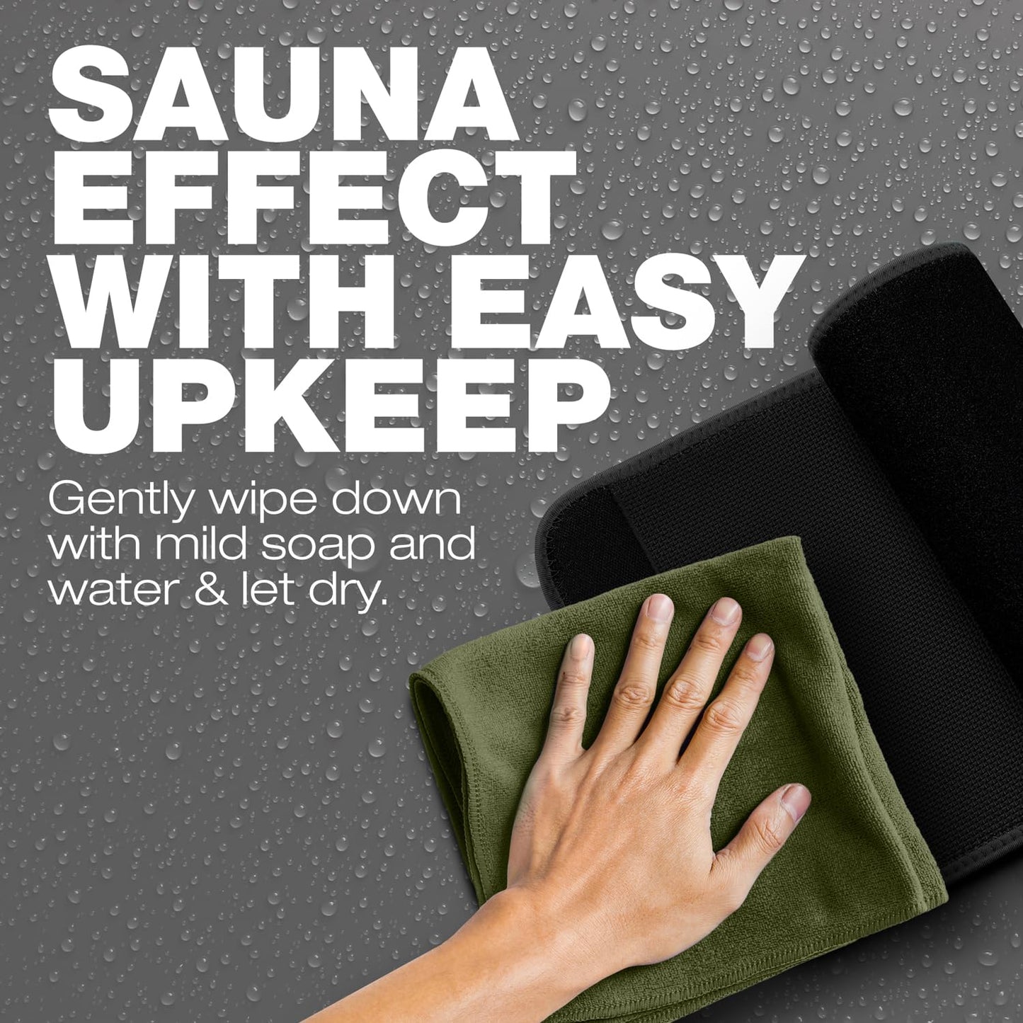 ActiveGear Waist Trimmer Belt for Stomach and Back Lumbar Support, Medium: 8" x 42" - Army Green