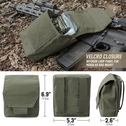 WYNEX Tactical Molle GP Pouch, Utility EDC Pouch with Two Mag Insert Small Tool Pouches Organizer Compact Multi-Purpose Waist Bag for Belt Vest