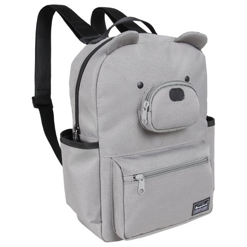 Rangeland Bear Mini Daily Backpack for Woman Teenagers with Tablet Sleeve and Water Bottle Pocket, Lightweight Stylish Casual Daypack, Grey