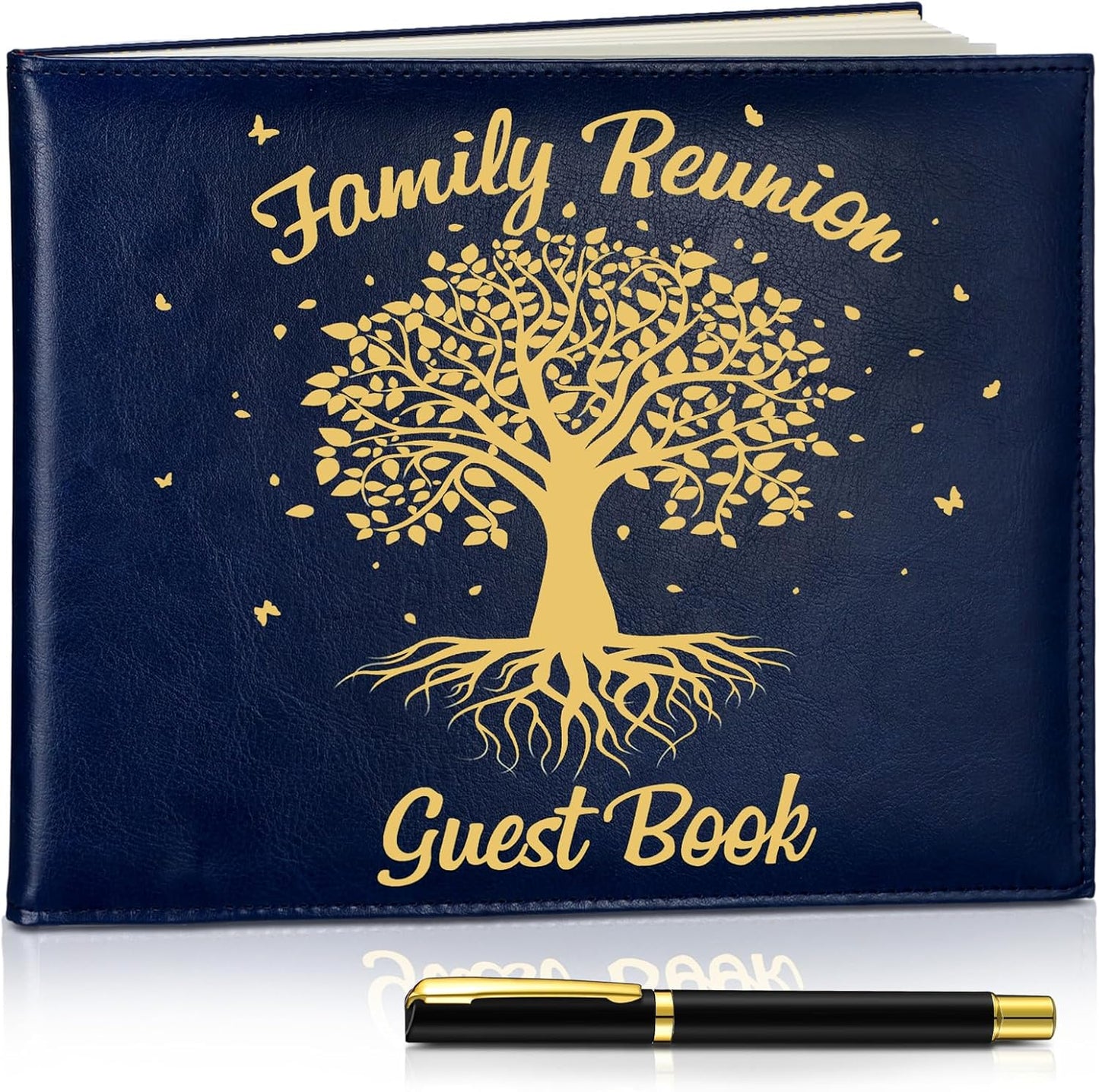 Patelai Family Reunion Party Favors Decorations Family Reunion Guest Book Sign in Good Tree Guest Book Gathering Decorations with Pen, 112 Pages(Trendy)