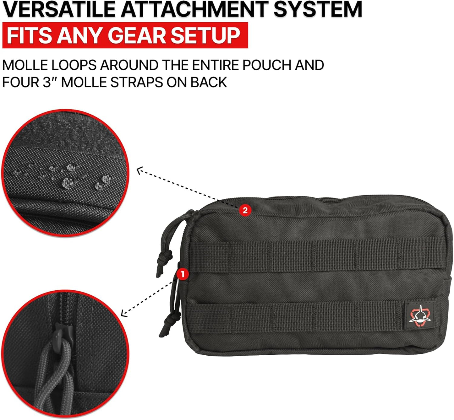 Horizontal Zippered Multi-Purpose Molle Admin Pouch Utility EDC Tool Gear Gadget Waist Bag Organizer