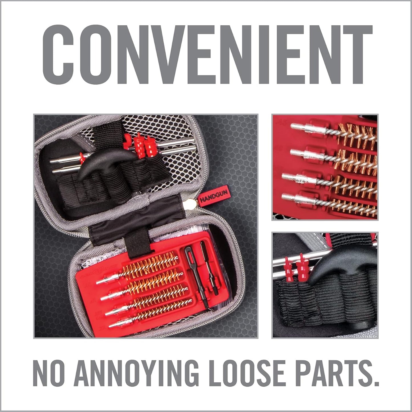 Real Avid 13-Piece Handgun Cleaning Kit - All-in-One Pistol Cleaner with Rod, Brushes & Patches