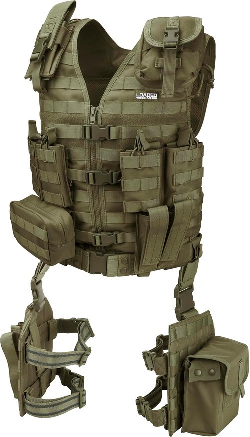 Barska VX-100 Tactical Airsoft & Paintball Vest with MOLLE System & Accessory Pouches