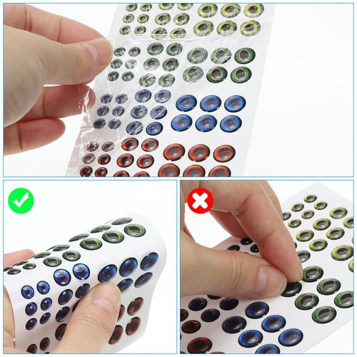 PATIKIL Fishing Lure 3D Eyes 12mm, 300Pcs Waterproof Artificial Fish Eye Fly Tying Lures Crafts Tackle Accessory for Fishing Baits DIY, 3 Colors