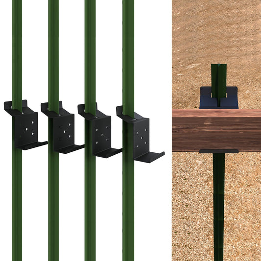 Atflbox T Post Target Hanger for AR500 Steel Targets, 4 Pack T Post Steel Target Mounting Bracket, Steel Shooting Target Mounting Hardware for Precision Shooting