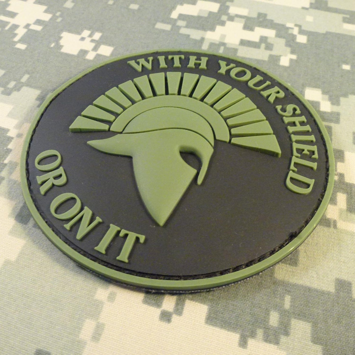 Spartan PVC Morale Patch for Velcro - Tactical Blackout Subdued Patch for Backpacks & Hats