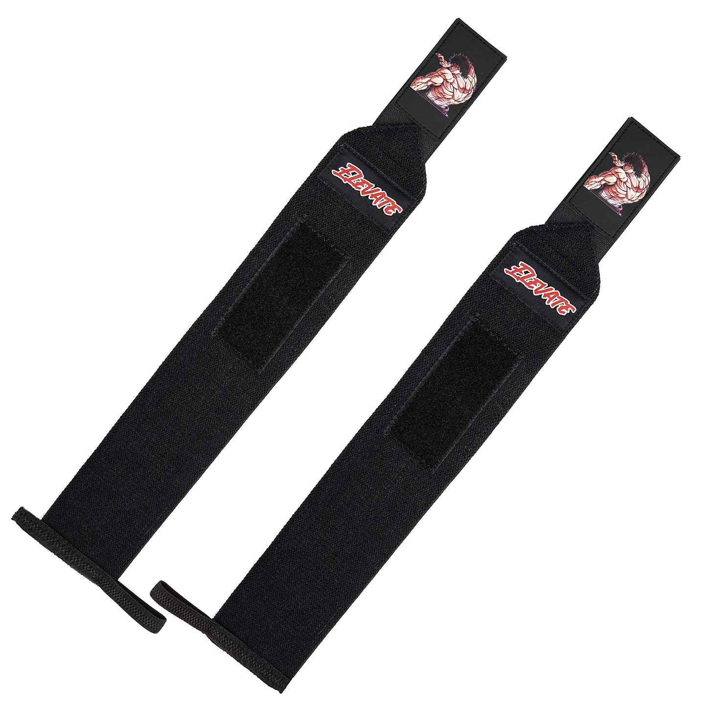 Baki Anime Wrist Wraps (19" Premium Quality) for Powerlifting, Bodybuilding, Weight Lifting - Wrist Support Braces, bench press, gym accessories, gym stuff, lifting accessories, weightlifting straps