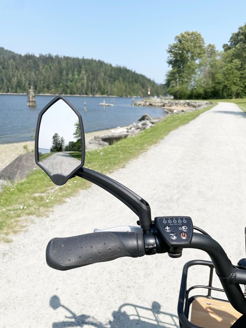Hafny 2024 New Handlebar Bike Mirror, HD Glass Lens, Adjustable & Rotatable Safe Rearview Bicycle Mirror, Blast-Resistant, HF-M6002-FR053 (Silver Left Side)