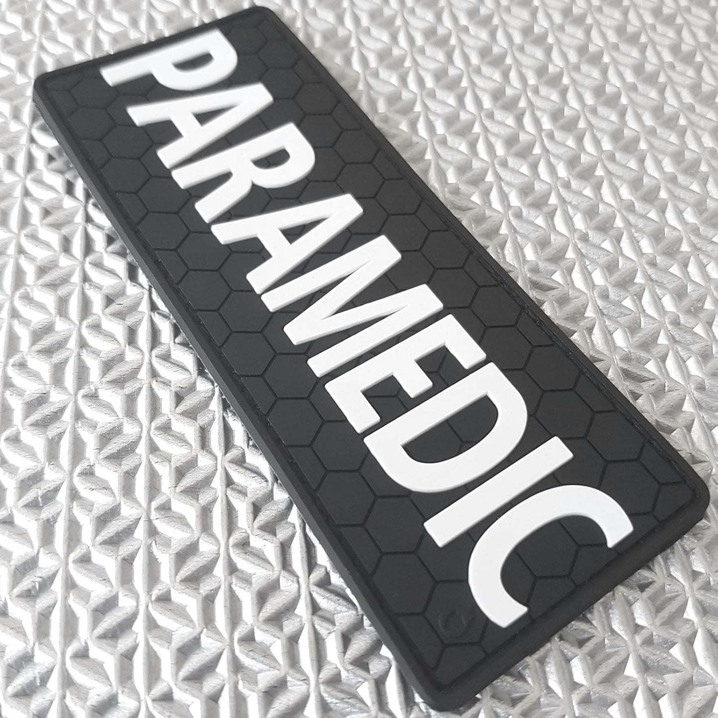 Paramedic Patch PVC EMS Patch [Black and White] Compatible with Velcro Medical Patches for Plate Carrier Patches Medical Patch Tactical Medic Patch Medic Patches EMS Patches EMT Patch