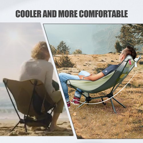 LEKUI Portable Folding Camping Chair,Lightweight Aluminium Alloy Chair Nylon Chair Fabri,Suitable for Outdoor Camping,Beach,Picnic,Barbecue,Fishing,Climbing (Beige-Long)