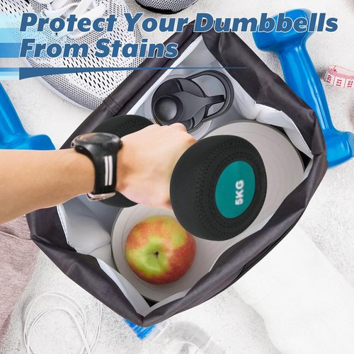 Cosmos 4 Pcs Neoprene Dumbbell Head Ends Protector Cover Wrap - Hand Weight Stretchy Ends Cover Barbell Wrap Sleeve Compatible with DOHL Neoprene Coated Dumbbell 7-15 LBS