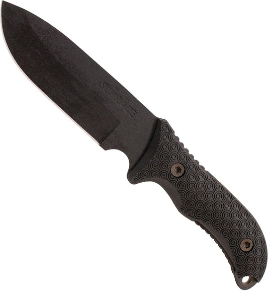 Schrade Delta Class Bedrock Sheepsfoot Fixed Blade with 10.4in Stainless Steel Blade, TPE Handle for Outdoor Survival, Camping, Bushcraft
