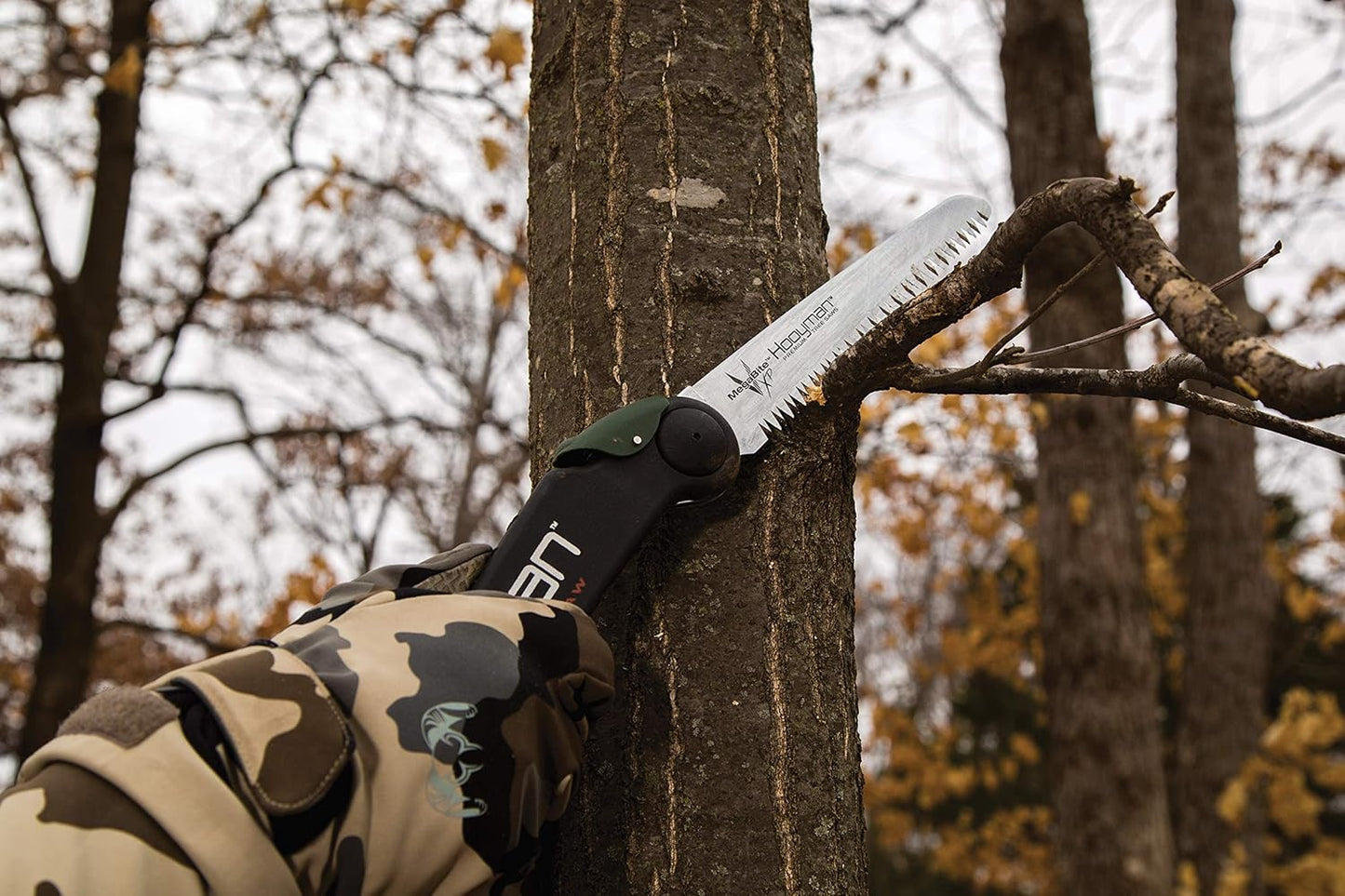 Hooyman Extendable Tree Saw with Compact Design, Detachable Handsaw and Telescoping Pole, No-Slip H-Grip, Impulse Hardened Teeth, and Wrist Lanyard for Tree Trimming, Hunting, Camping, and Outdoors