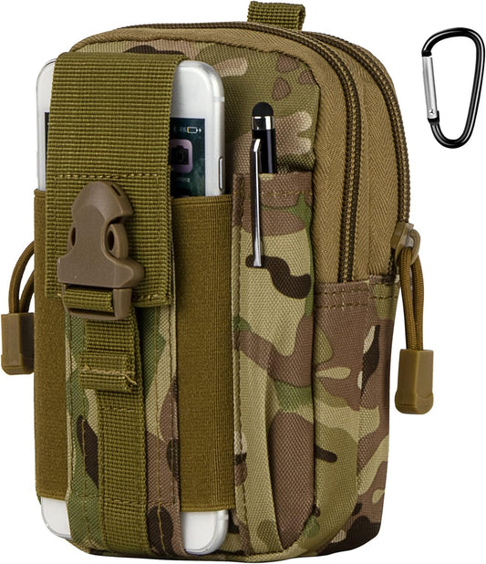 IronSeals Tactical Molle Pouch Compact Utility Waist Bag Phone Holster Holder for 4.7"-6.9" iPhone 15 Pro Max/15 Pro/14 Plus/14 Pro Max/14/13 Pro Max/13 Pro/12 Pro Max/11 Pro Max