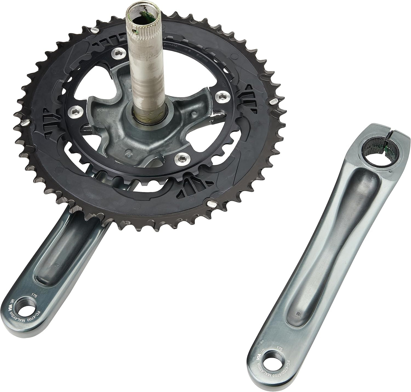 Shimano Tiagra FC-4700 Crankset - 165mm, 10-Speed, 50/34t, 110 Asymmetric BCD, Hollowtech II Spindle Interface, Gray