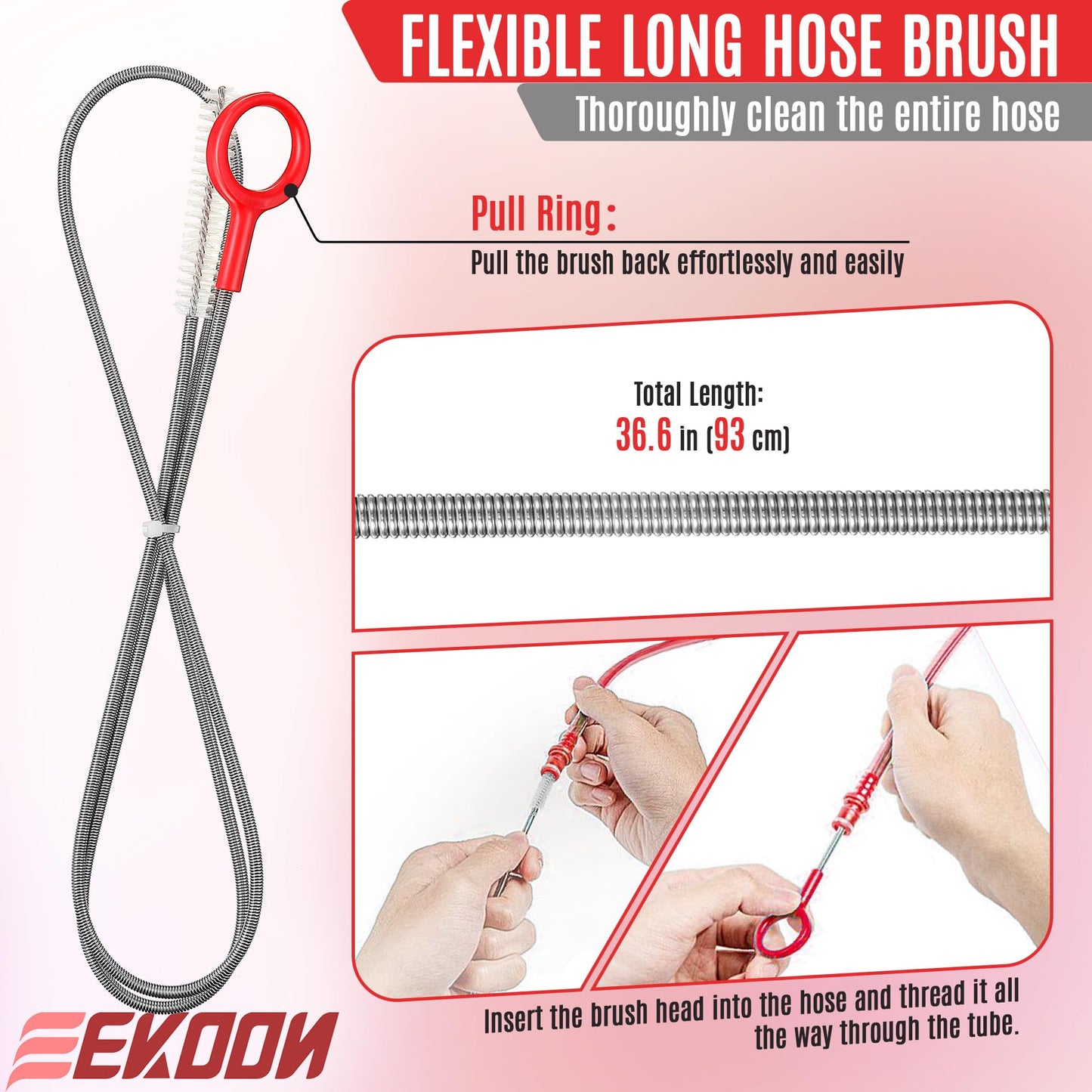 Feekoon Reservoir Hydration Bladder Cleaning Kit, Water Bladders Cleaner Set Includes Brushes, Drying Collapsible Frame and Carrying Bag, Water Reservoir Cleaning Tools for Hydration Backpack(1 Set)