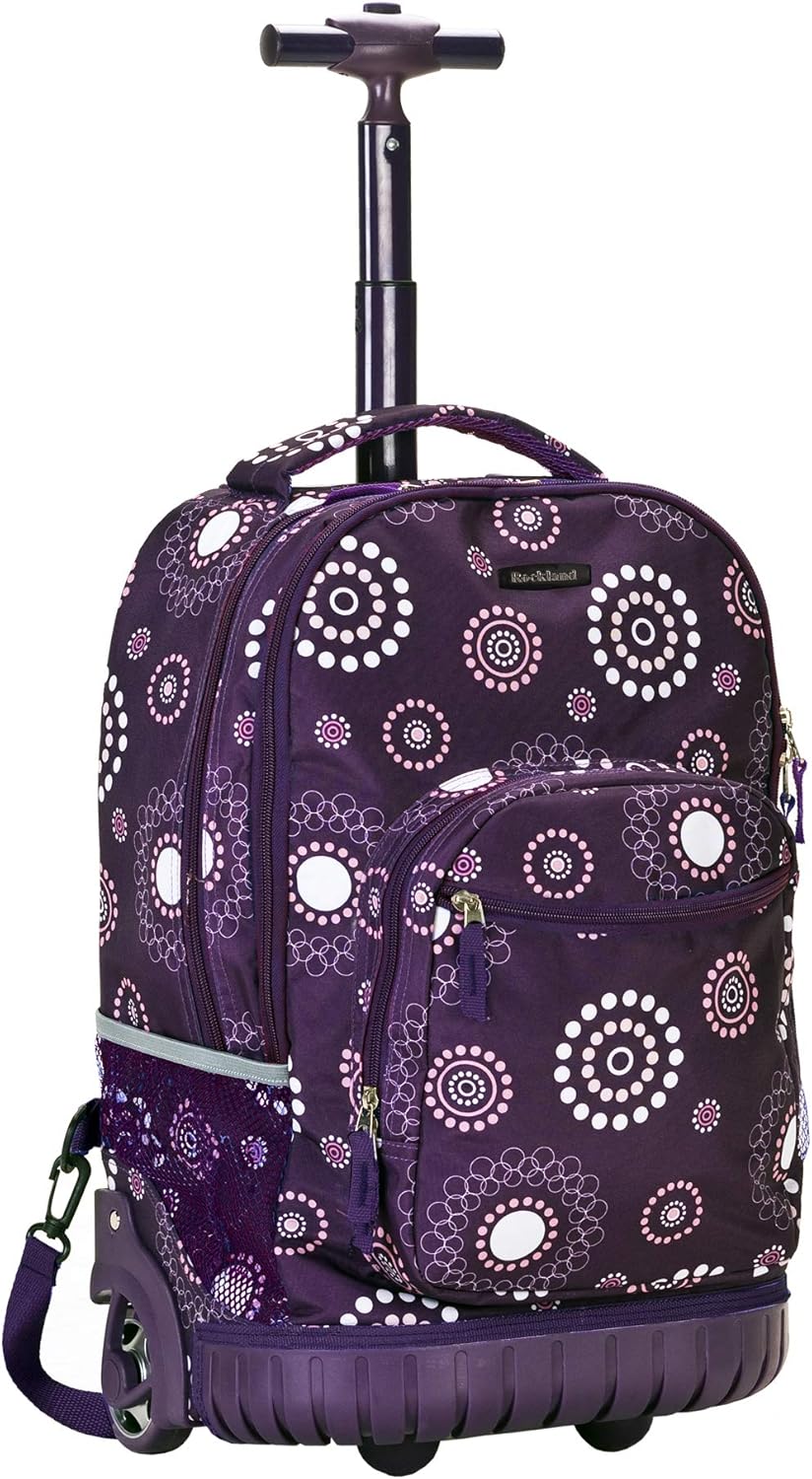 Rockland Single Handle Rolling Backpack, PURPLEPEARL, One Size