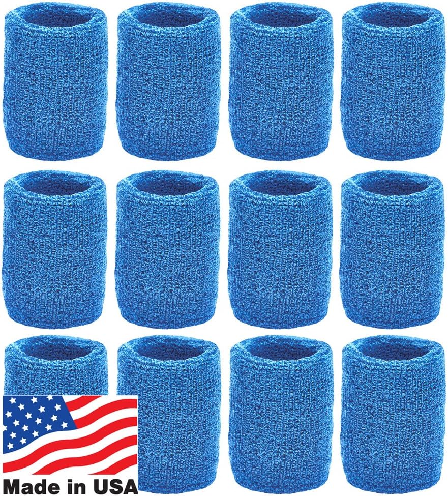 Unique Sports Wristbands / Sweatbands Pack of 12 (6 pair)