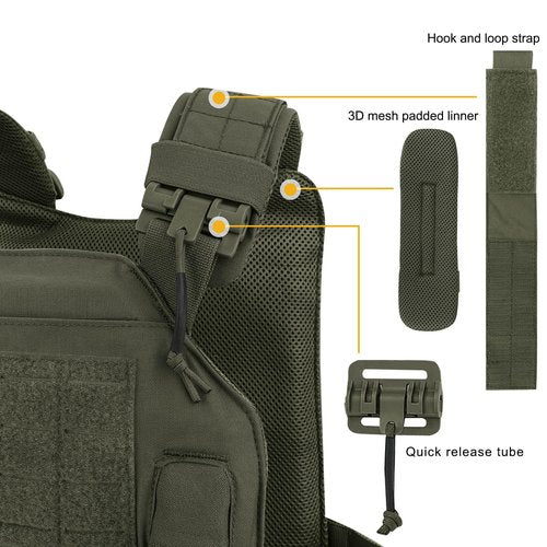 PETAC GEAR Laser-Cutting Vest for Men — Quick Release Modular Lightweight MOLLE Weighted Training Vests. …