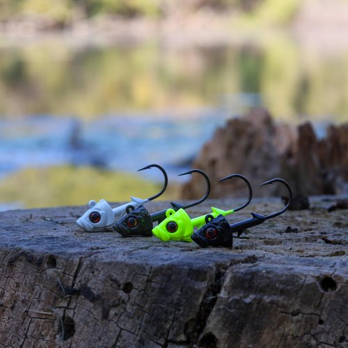 Reaction Tackle Swimbait Jig Head with Realistic Fish Head - 3/8oz - White