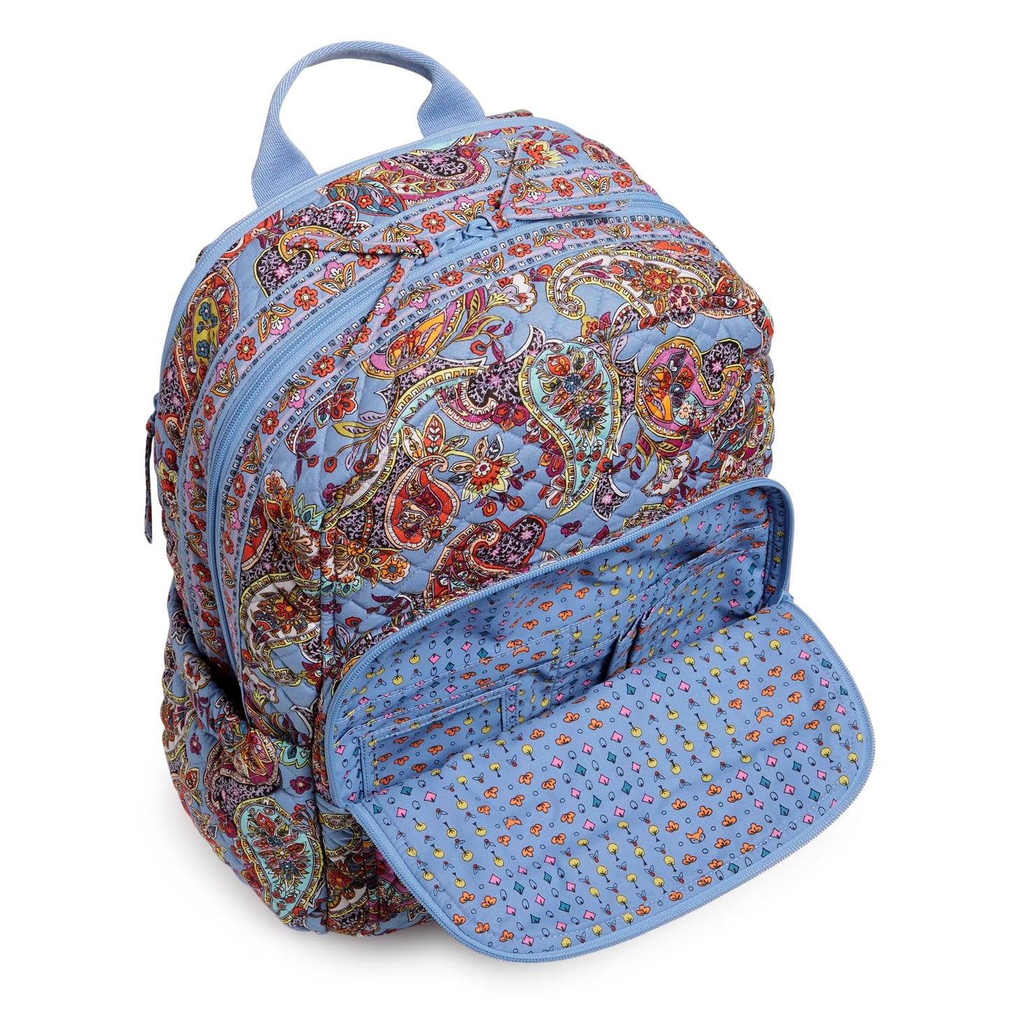 Vera Bradley Women's Iconic Campus Backpack, Signature Cotton Bookbag, Provence Paisley, One Size
