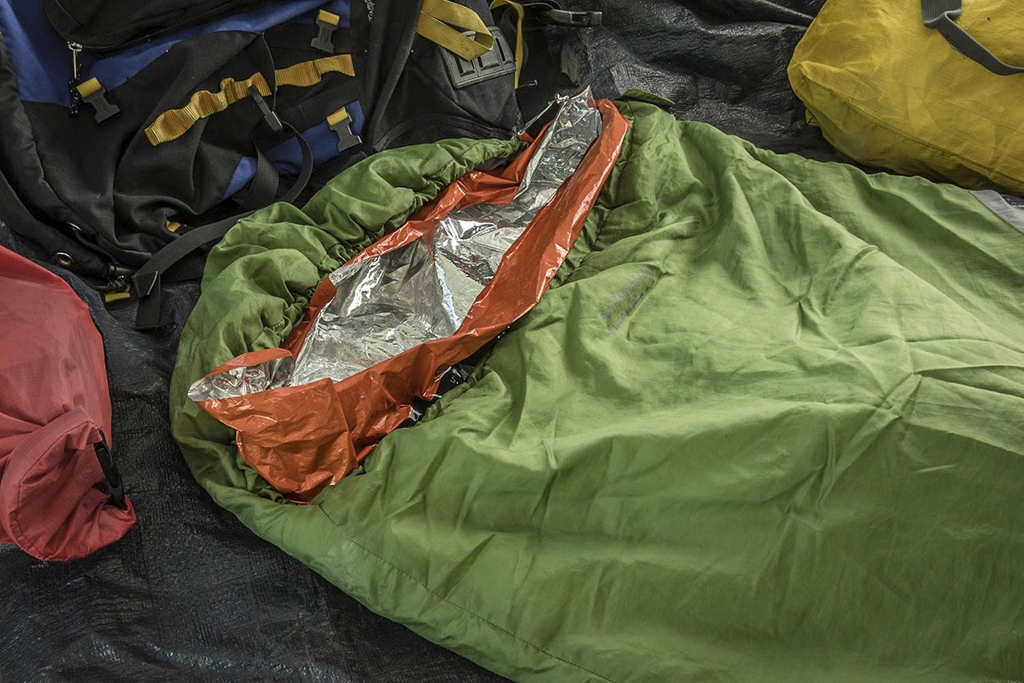 SE Survivor Series Orange Emergency Sleeping Bags with Drawstring Carrying Bags (2-Pack) - EB122OR-2
