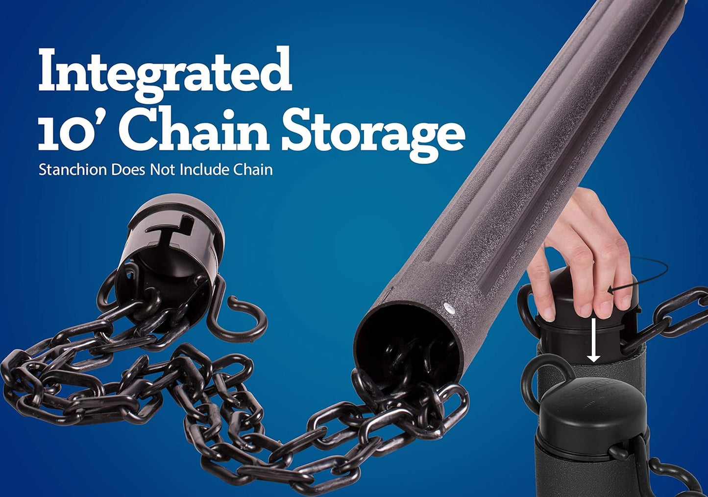 Weight ChainBoss Black Stanchion with Fillable Base - No Chain Needed