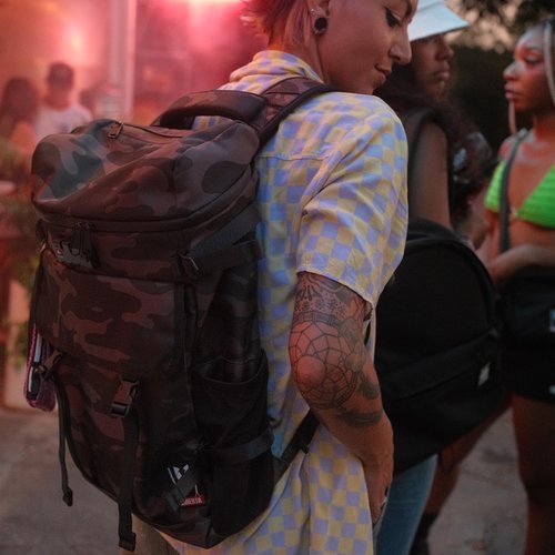 DIME BAGS Smell-proof - The Administrator Backpack, Spillproof Zippers, Secret Pocket, Made w/Water-Resistant Polyester Blend, Carbon-Filtered Technology (Black)