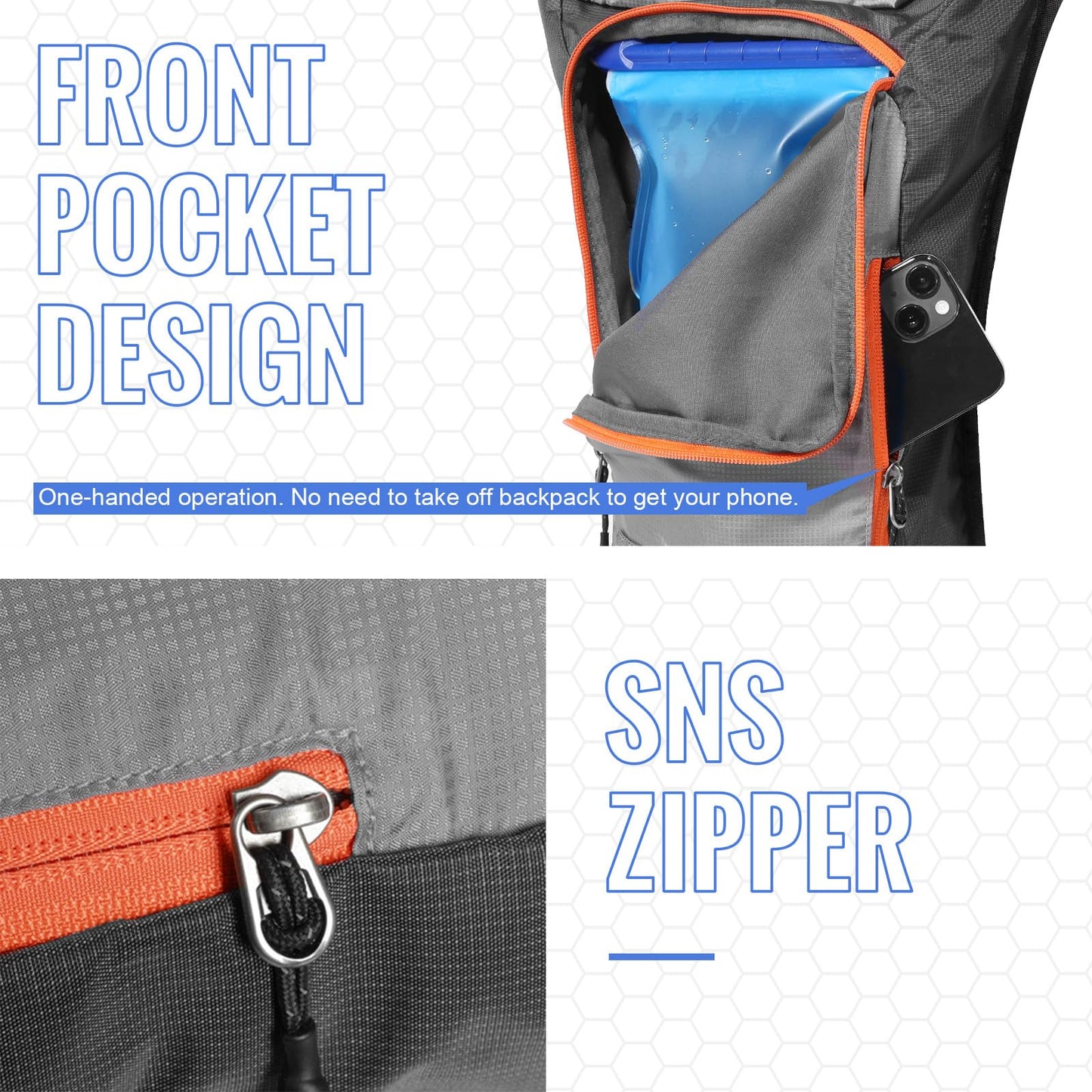 FEIWOOD GEAR Hydration Pack Backpack with 3L PEVA Water Bladder, 10L Lightweight Hydration Water Backpack for MTB Cycling Hiking Running Women Men