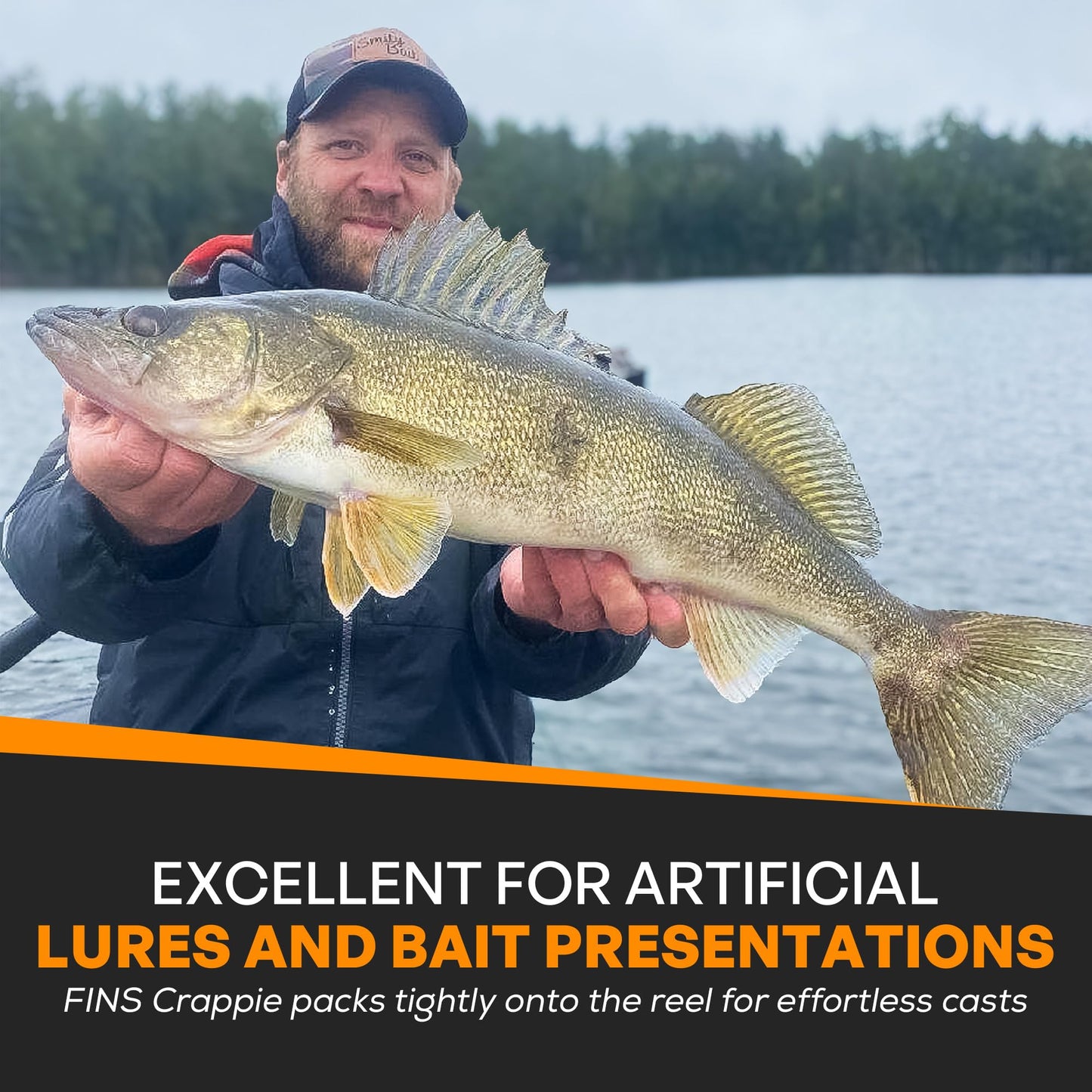 FINS Crappie Braid - Ultra-Strong, Thin Diameter Braided Fishing Line Reels for Crappie, Perch & Sunfish - 4 lb - 100 Yds - Slate Green