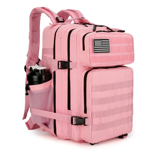 Perfekt Love Tactical Backpack for Women Military Backpack 3 Days Outdoor Pack Bug Out Bag Water Resistant and Heavy Duty Hiking Treeking Rucksack -Pink