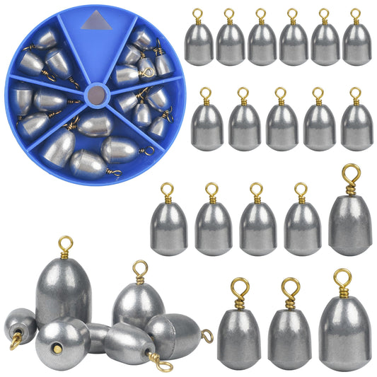 Fishing Weights Sinkers Kit,19/52pcs Bass Casting Sinkers Weights Bell Sinkers Assorted Iron Fishing Weights Drop Catfish Sinkers Weights for Saltwater Freshwater Fishing