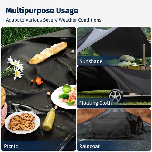 EAST OAK Waterproof Tarps for Outdoors as Tent Floor Mat for EAST OAK Screen House & Pop-Up Tent 12 x 12 FT, 11 Mils Thick, Multipurpose Protective Tarps, Tarp Waterproof, Sun Protection, 147" x 170"