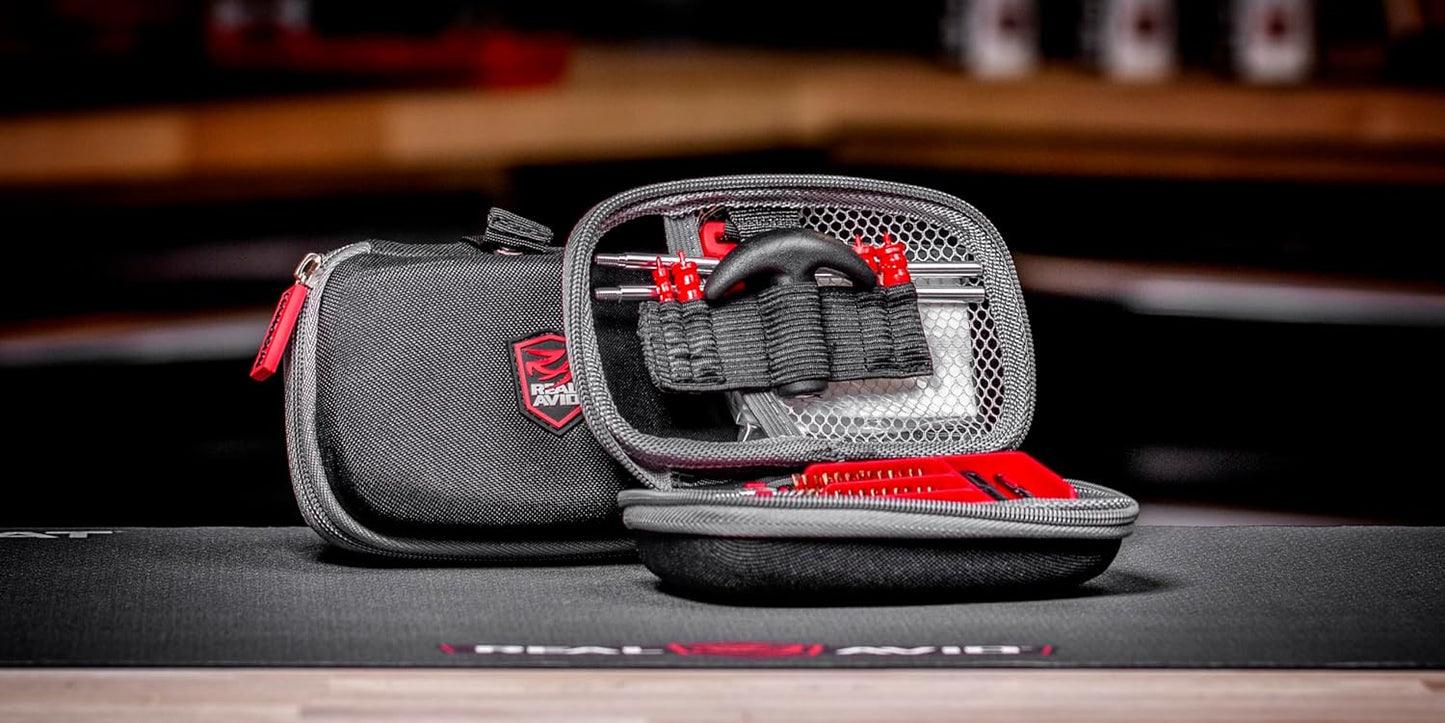 Real Avid Handgun Cleaning Kit - All-in-One 13 Piece Pistol Cleaning Kit with Cleaning Rod, Bore Brushes, Gun Cleaning Jags & Gun Cleaning Patches