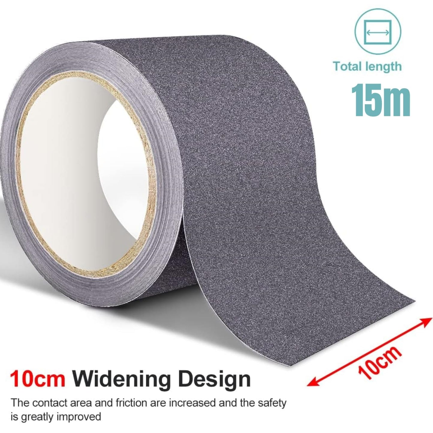 Farady Grip Tape Strong Adhesive Anti Slip Grip Tape Heavy Duty Non Skid Waterproof Safety Friction Tape for Stair, Ramps, Steps, Walkways, Floors, Indoor/Outdoor (Grey, 4in x 50ft)