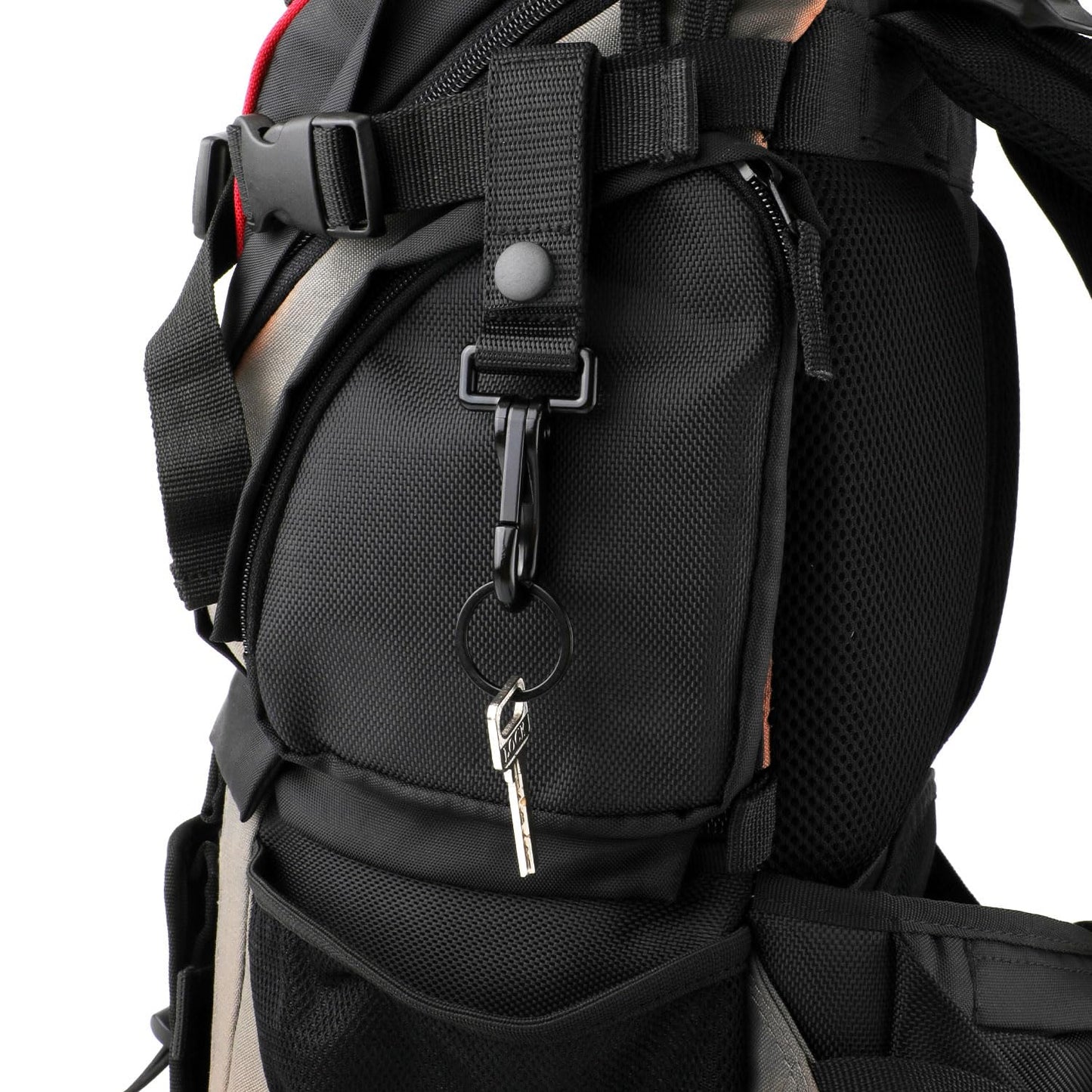2pcs Belt Key Holder, Heavy Duty Belt Key Holder with Metal Snap and Nylon Molle Strap Duty Belt Key Clip Belt Clip Duty Belt Accessories