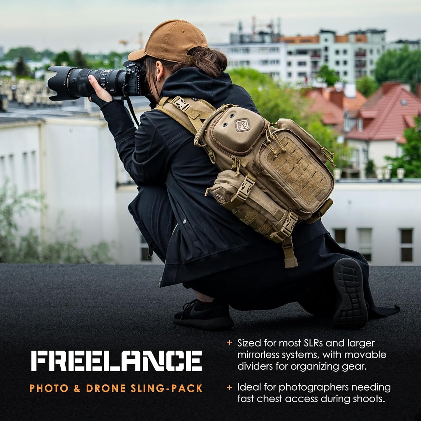 HAZARD 4 Freelance - Camera and Drone Tactical Sling Cross Body Bag, Molle Attachment, Water Resistant, 6 L