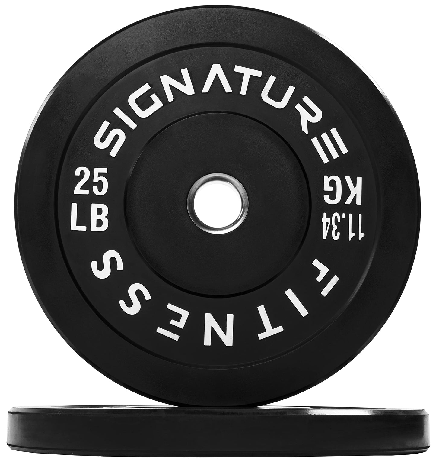 Fitvids 2" Olympic Bumper Plate Weight Plates with Steel Hub, 25LB, Pair